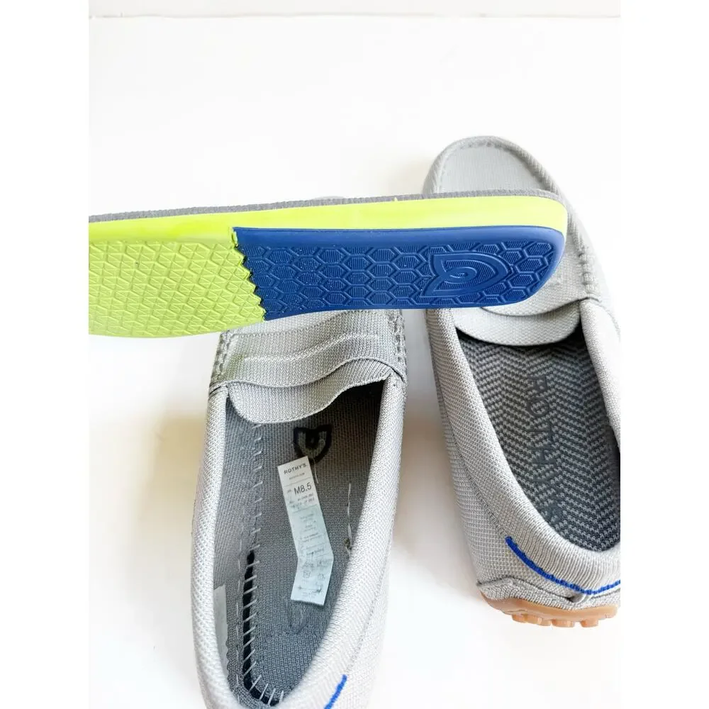 Men’s Rothy's Driving Penny Loafers in wolf grey knit 8.5